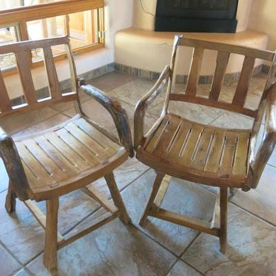 Teak Farmhouse Rustic Dining Chair Set of 2