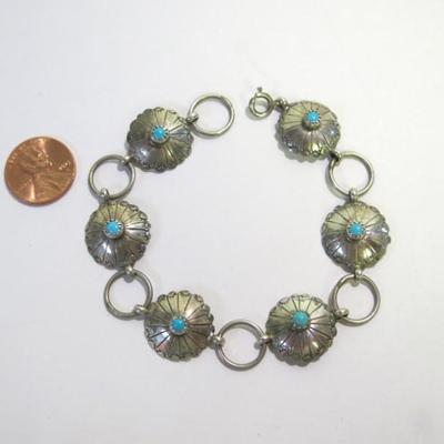 Andrew Johnson Sterling Silver Mini Concho Bracelet Navajo