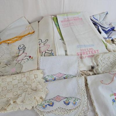 Hand Stitched & Vintage Lace, Duvet's, Towels, Doilies 