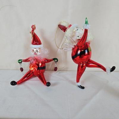 Whimsical Glass Santa's 