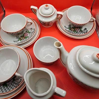 Tiny Tea Set #1 - Floral Pattern Hand painted in Japan