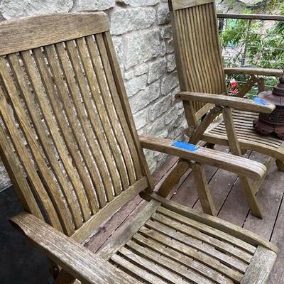 Sale Photo Thumbnail #58: Matching wood outdoor chairs