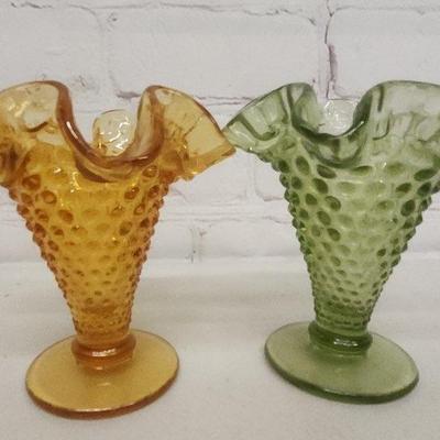 Fenton Hobnail 4" Glass Vases