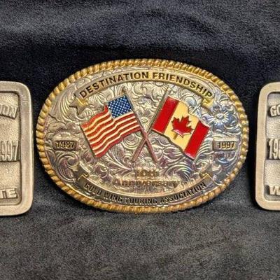 Gold Wing Touring Assc 10th Year Anniversary Belt Buckles