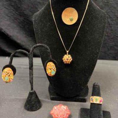 De226 colorful vintage cocktail jewels