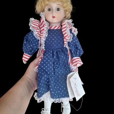 Sale Photo Thumbnail #36: Heritage Patriotic Porcelain 4th of July Doll 