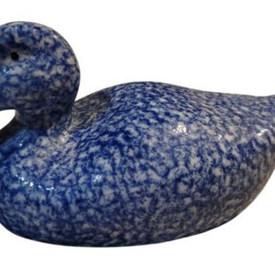Sale Photo Thumbnail #32: Vintage Enesco Spongeware Duck Statue