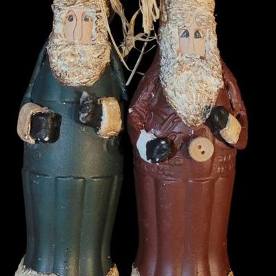 Sale Photo Thumbnail #63: Folk Art Hand Made Coke Bottle Santas