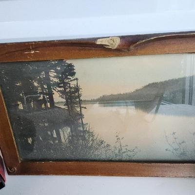 Vintage Watercolor, Honing Knife Sharpener & Stoneware 