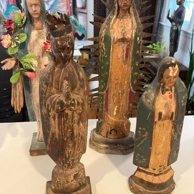 Sale Photo Thumbnail #99: Antique Virgins of Guadalupe Wood Statues 