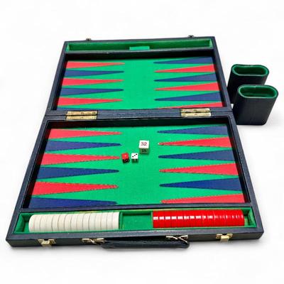 Sale Photo Thumbnail #248: Vintage Backgammon Game Set, 1960s-70s