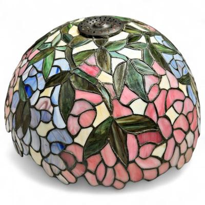 Sale Photo Thumbnail #256: Tiffany-Style Stained Glass Floral Lamp Shade