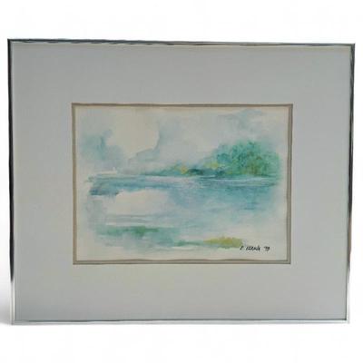 Sale Photo Thumbnail #157: Framed Signed Watercolor Landscape by E. Ozawa, 1993