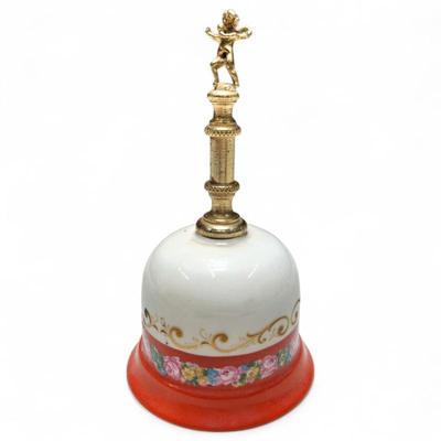 Sale Photo Thumbnail #205: Ceramic Hand Bell w/ Cherub Finial