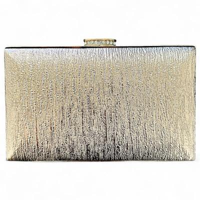 Sale Photo Thumbnail #196: Embossed Box Clutch w/ Gold-Tone Strap