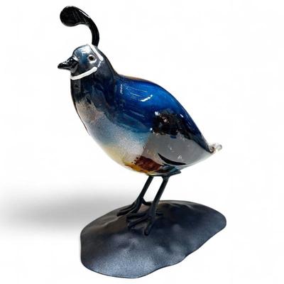 Sale Photo Thumbnail #220: Nicholson Blown Glass California Quail Sculpture, 2013