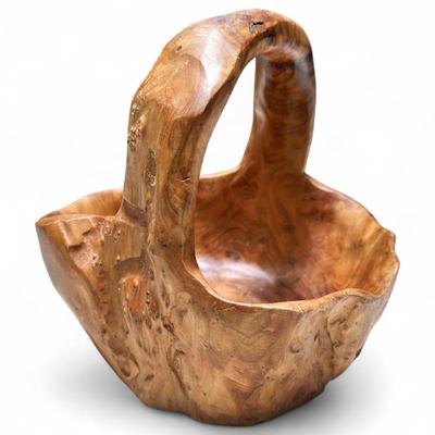Sale Photo Thumbnail #273: Hand-Carved Burl Wood Basket