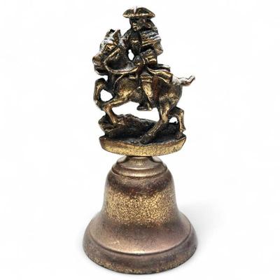 Sale Photo Thumbnail #240: Vintage Brass Bell with Soldier on Horse Handle