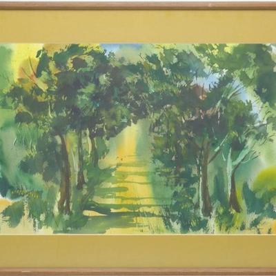 Sale Photo Thumbnail #68: Signed Impressionistic Forest Artwork