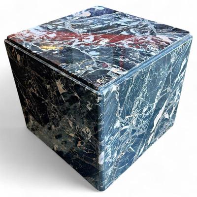 Sale Photo Thumbnail #264: Polished Black Marble Cube Side Table/Pedestal
