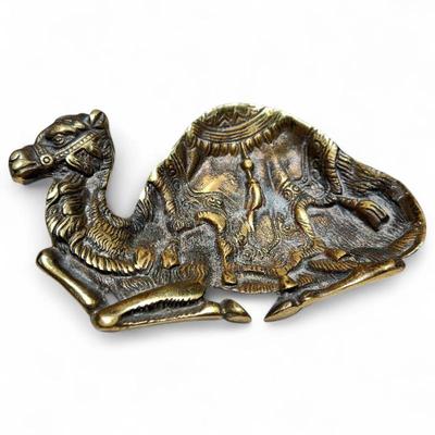 Sale Photo Thumbnail #244: Vintage Solid Brass Egyptian Camel Trinket Dish