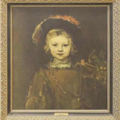 Sale Photo Thumbnail #40: Framed Art Print of Portrait of a Boy by Rembrandt