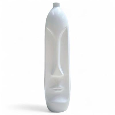 Sale Photo Thumbnail #139: Tall White Ceramic Vase w/ Abstract Face Design