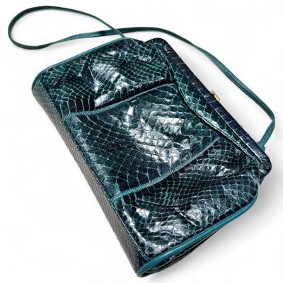 Sale Photo Thumbnail #202: Palizzio Turquoise Lizard Skin Handbag