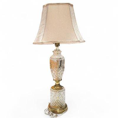 Sale Photo Thumbnail #90: Vintage Cut Glass Crystal Table Lamp