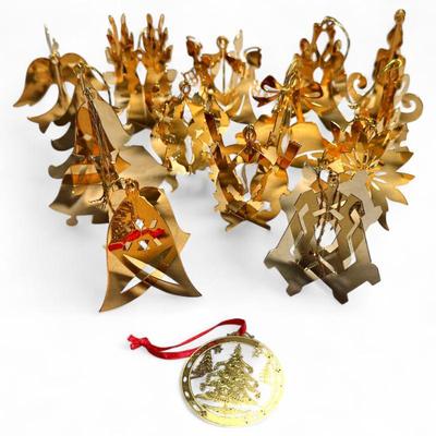 Sale Photo Thumbnail #168: Danbury Mint Gold-Plated Christmas Ornaments