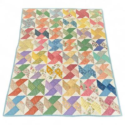 Sale Photo Thumbnail #172: Handmade 2005 Pinwheel Quilt by Nancy Rogers