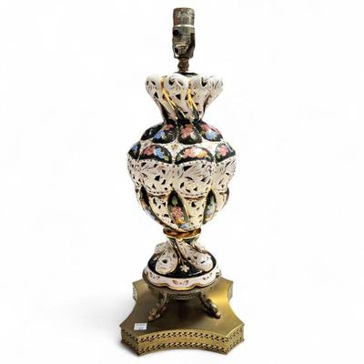 Sale Photo Thumbnail #128: Capodimonte-Style Pierced Ceramic Table Lamp