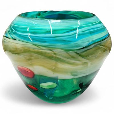 Sale Photo Thumbnail #72: Viz Art Glass Hand-Blown Abstract Bowl