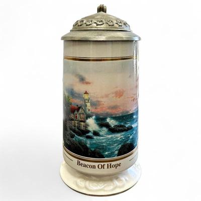 Sale Photo Thumbnail #111: "Beacon of Hope" Lidded Stein by Thomas Kinkade