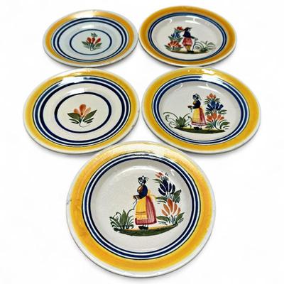 Sale Photo Thumbnail #188: Henriot Quimper Pottery Plates, Set of 5, France