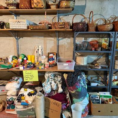 fabric and baskets
