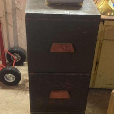 Vintage Alaska Airlines Wooden File Cabinet With Sockets & Labeled Hardware Organizer