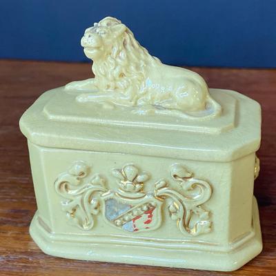 Vintage Lion Trinket Box With Matches 