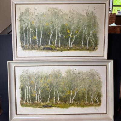 Birch Tree Original Artwork Signed Cooper