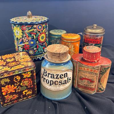 Collection Of Tea Canisters Featuring Brophy Pottery Brazen Proposals Storage Jar