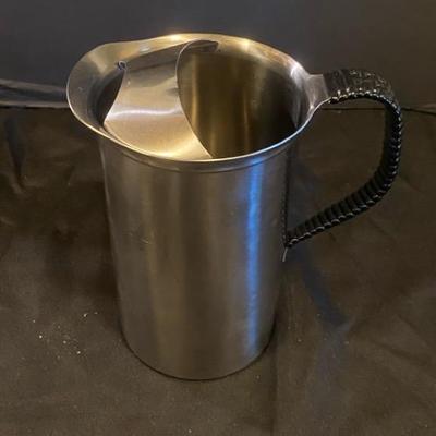 Danish MCM Vintage Stainless Steel Tillibringare Pitcher With Wrapped Handle