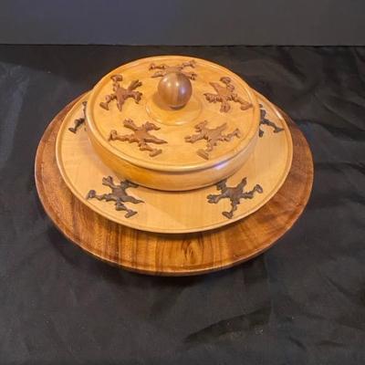 Custom Wooden Bowl Set And Lazy Suzan