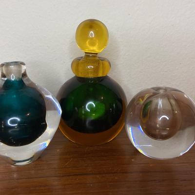 Vintage Murano And Kosta Sweden Perfume Bottles 
