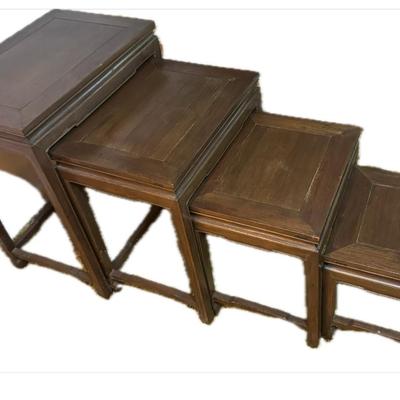 Set Of Four Wood Mid-Century Nesting Tables 