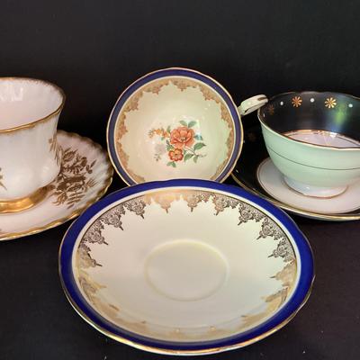 Aynsley England Bone China, Royal Grafton, Royal Albert “Golden Albert” Teacups And Saucers