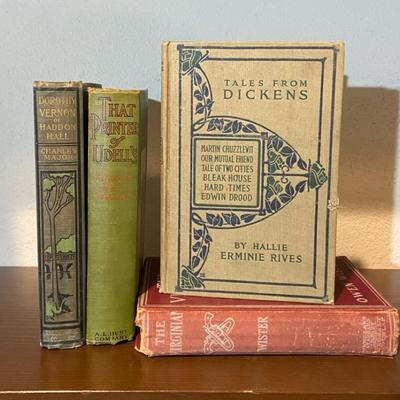 Early 1900s Antique Hardcovers Dickens, The Virginian And More