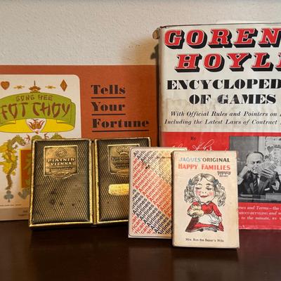 Hoyle’s Card Game Book And Several Decks Of Cards