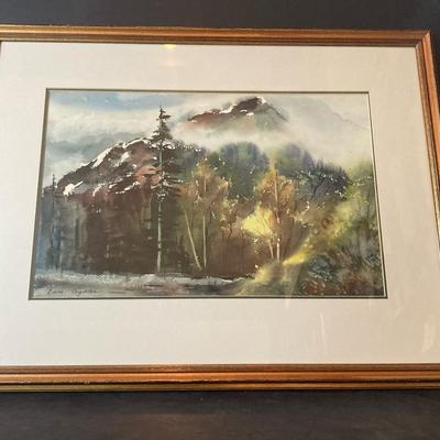 Edith Clyston Watercolor Mountain Landscape