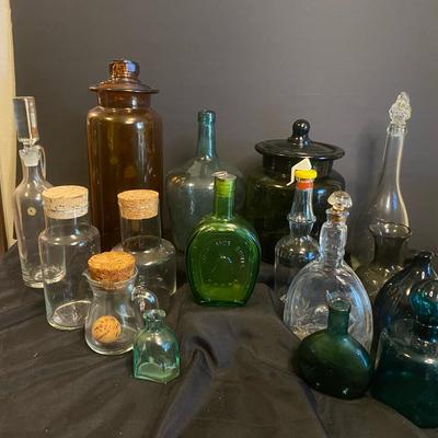 Collection Of Kitchen Storage Jars Featuring Wheaton Horseshoe Bitters Bottle