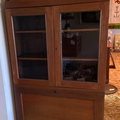 Antique Cherry Secretary Cabinet
